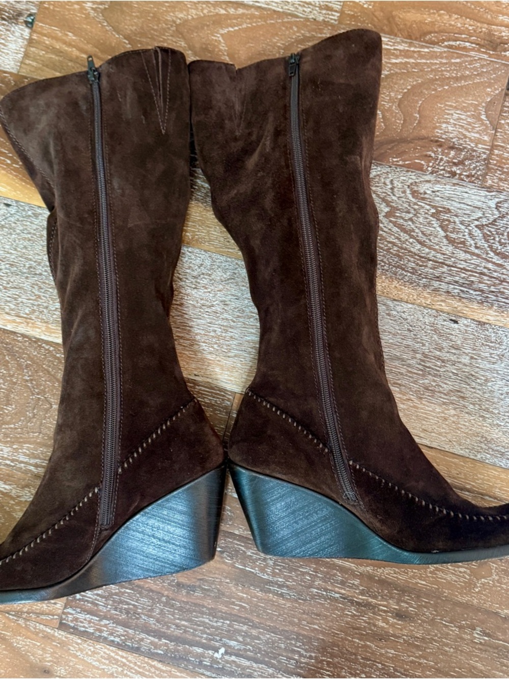 Aerosoles Brown Suede Gather Round Zip up Riding Boots / Women’s Size 9.5 - Picture 3 of 8